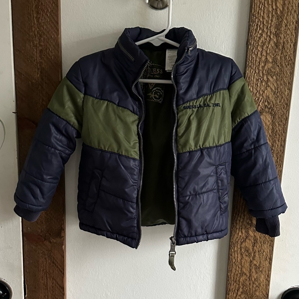 GUESS Color Block Puffer Winter Coat Jacket Baby Toddler Boy 24 Months